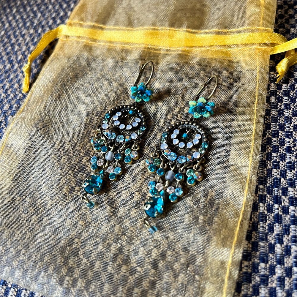 Michal Negrin Blue Crystal earrings